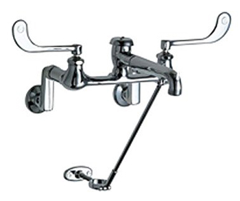 Chicago Faucets 814-VBCP Wall Mount Service Sink Faucet - Chrome